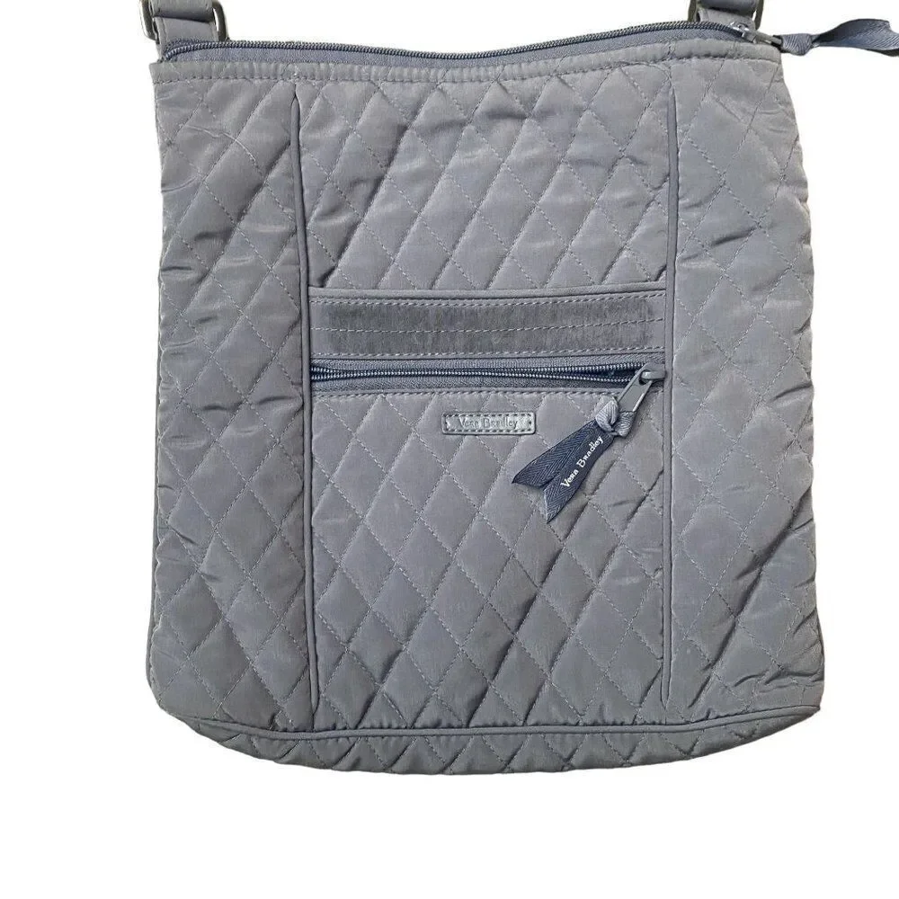 Vera Bradley Solid Gray Crossbody Quilted Purse